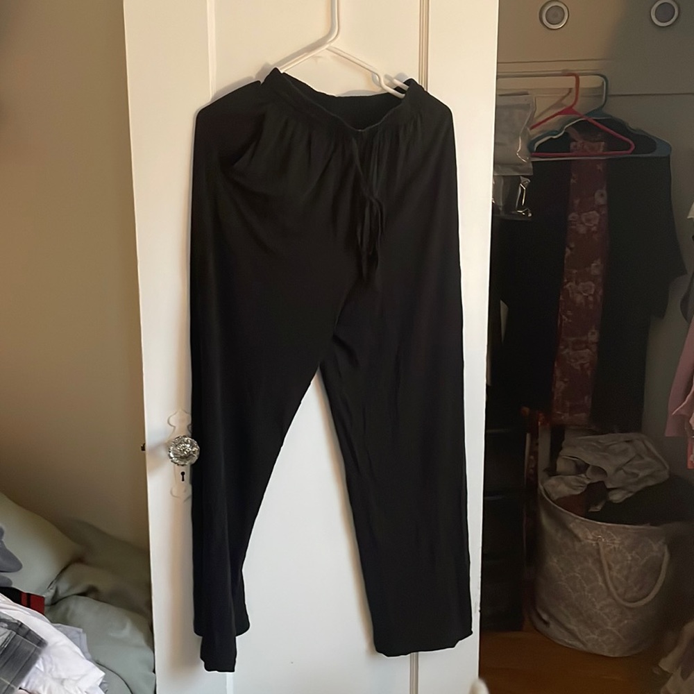 Black cotton wide leg pants. Excellent condition.